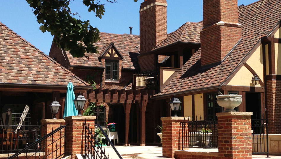 Tudor Home with Tile Roof