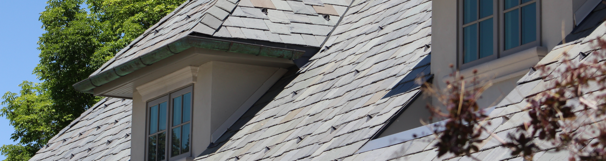 3/8" to 1/2" slate roof. Vermont Gray Black