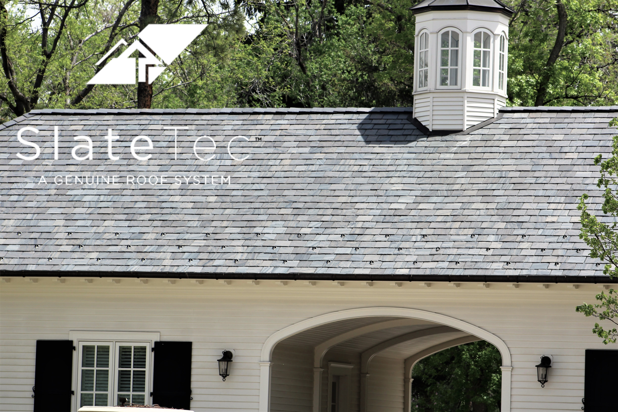 Slate Tile Roof Example w/ Slate Tec A Genuine Roof Systems Text
